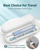 Sonic Electric Toothbrush for Adults - Rechargeable Electric Toothbrushes with 8 Heads & Travel Case,Teeth Whitening , Power Electric Toothbrush with Holder, 3 Hours Charge for 120 Days - Light Blue