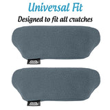 Universal Crutch Underarm Pad Covers - Luxurious Soft Fleece with Sculpted Memory Foam Cores (Gray)