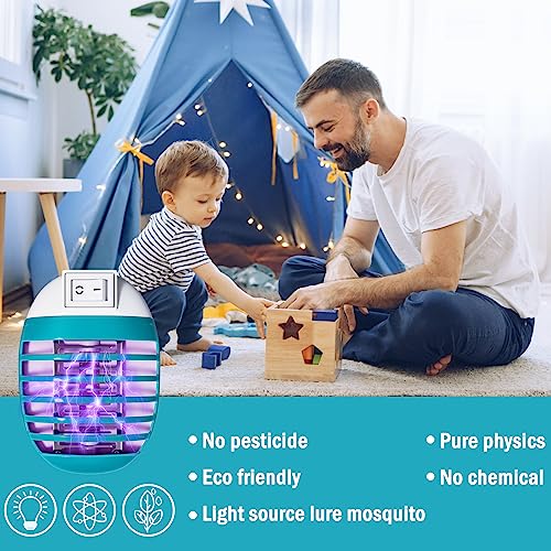 4 Pack Plug in Bug Zapper Indoor for Flying Insect Mosquito, Electronic Mosquito Zapper Gnat Traps with LED Light for Patio, Bedroom, Kitchen, Office