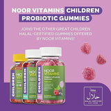 Noor Vitamins Halal Probiotic Gummies for Children with 5 Billion CFU Probiotics for Kids; Non-GMO, Vegan Friendly, Gelatin Free, Probiotic Gummies for Children, Halal Vitamins - 90 Count