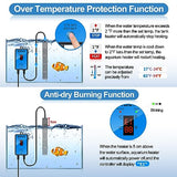 HiTauing Aquarium Heater, Upgraded 300W/500W Fish Tank Heater with Intelligent Leaving Water Automatically Stop Heating and Advanced Temperature Control System, Suitable for Saltwater and Freshwater