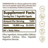 Solgar Biotin 10,000 mcg, 60 Vegetable Capsules - Energy, Metabolism, Promotes Healthy Skin, Nails & Hair - Super High Potency - Non-GMO, Vegan, Gluten Free, Dairy Free, Kosher - 60 Servings