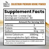 Bovine Colostrum Powder Supplement (40% IgG + No Fillers) Supports Gut & Digestive Health, Muscle Recovery & Growth, Immune Support - Unflavored & Easy to Mix - Non-GMO Made in USA – (60 servings)