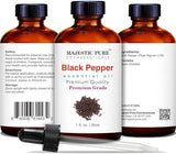 MAJESTIC PURE Black Pepper Essential Oil, Premium Grade, Pure and Natural, for Aromatherapy, Massage, Topical & Household Uses, 1 fl oz