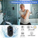 Wireless Caregiver Pager Call Button Nurse Call System 500Ft Range with LED Number Display for Elderly/Patient/Disabled at Home/Hospital/Clinic(6 Waterproof Call Button & 1 Receiver)