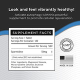 Neurogan Spermidine Supplement - 1200mg - 99% Pure 100x More Potent Than Rice & Wheat Germ Extract - for Cellular Health, Anti-Aging & Energy* - Made in USA - 10MG Per Serving - 120 Servings