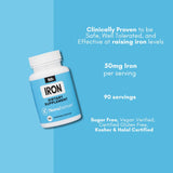 NovaFerrum All Good | Iron Capsule Supplements for Adults | Anemia | 50mg of Iron | 90 Servings | Sugar Free | Vegan | Gluten Free