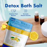 Detox Bath Salt 32 Ounces Epsom Salt with Natural Ginger and Lemon Essential Oils Plus Vitamin C in BPA Free Pouch with Easy Press-Lock Seal