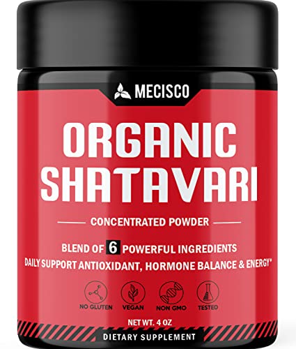 6in1 Shatavari Powder Organic - Blended with Shatavari Root, Bacopa Monnieri, Ashwagandha Root, Vitex Berry, Fenugreek & Black Pepper - Supports Rejuvenation, Promotes Energy & Vitality - 4 Oz