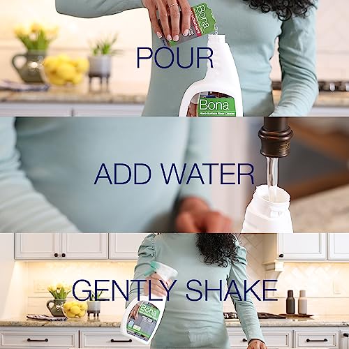 Bona Multi-Surface Floor Cleaner Concentrate, Lemon Mint Scent, 1 fl oz, Pack of 4 (Makes 128 fl oz) Spray Mop and Spray Bottle Refill – For Use on Stone, Tile, Laminate, and Vinyl Floors