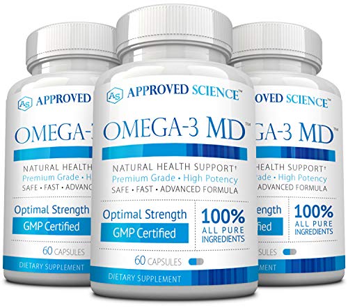 Omega-3MD - Fish Oil EPA & DHA - Improve Cardiovascular, Cognitive, and Joint Health - 1 Bottle Supply