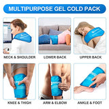 Neck Ice Pack Wrap, RelaxCoo Reusable Gel Ice Pack for Neck Shoulders, Cold Compress Therapy for Pain Relief, Injuries, Swelling, Bruises, Sprains, Inflammation and Cervical Surgery Recovery