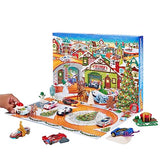 Hot Wheels Toy Car Set, 2023 Advent Calendar with 8 Cars in 1:64 Scale, 16 Accessories & Playmat, Gift for Kids