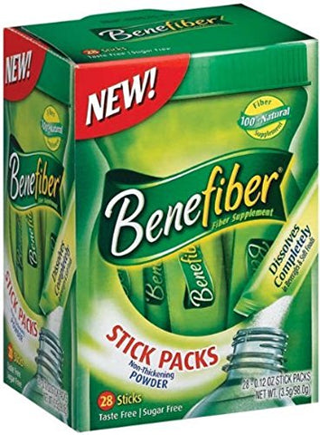 Benefiber On The Go Prebiotic Fiber Supplement Powder for Digestive Health, Daily Fiber Powder, Unflavored Powder Stick Packs - 28 Sticks (3.92 Ounces)