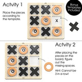 Keeping Busy Wooden Tic Tac Toe Game Dementia Activities for Seniors – Large Pieces with Matching & Puzzle Templates – Cognitive Games for Elderly Engaging Alzheimers Products - Shelf & Table Decor