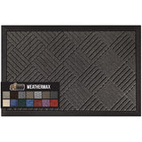 Gorilla Grip 100% Waterproof All-Season WeatherMax Doormat, 23x35, Durable Natural Rubber, Stain and Fade Resistant, Low Profile, Indoor Outdoor Door Mats, Easy Clean Patio Entrance Mat, Gray Diamond