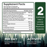 Lukaree Lions Mane Supplement Capsules - Turkey Tail with Cordyceps & Reishi for Brain Support and Immune Health - Alt to Mushroom Gummies, Powder & Coffee - 60 Count Made in USA