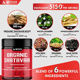 6in1 Shatavari Powder Organic - Blended with Shatavari Root, Bacopa Monnieri, Ashwagandha Root, Vitex Berry, Fenugreek & Black Pepper - Supports Rejuvenation, Promotes Energy & Vitality - 4 Oz