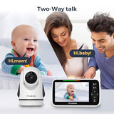 Firskids 5" Baby Monitor with 30Hour Battery Life, 1000ft Long Range Baby Monitor with Camera and Audio, Night Vision VOX Mode 2 Way Talk for Baby Elderly Indoor Monitoring