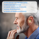 Rechargeable Hearing Aids, Hearing Aids for Seniors Adults In Ear Hearing Amplifier with Noise Cancelling Magnetic Contact Charging Case with LED Power Display Mini Hearing Aids