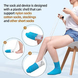 Shoe and Sock Aid Device Kit, 2 Piece, Shoehorn Grabber Reacher Tool & Sock Assistant Device No Bending, for Senior/People with Knee Or Back Pain