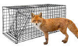 VASALAID Live Animal Trap Cage, 43.6 X 16.9 X 18.1inch Catch and Release, Humane Live Trap Cage Indoor & Outdoor Foldable Live Trap for Foxes, Large Dogs, Coyotes, Raccoons, Woodchucks