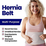 Hernia Belt for Men and Women – Beige Abdominal Binder Belly Band For Umbilical Hernias & Navel Belly Button Hernias With Compression Pad For Hernia Support and Stomach Hernia Brace Pain Relief (L/XL)