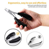 Toenail Clippers, Medical Grade Toe Nail Trimmer, Nail Clippers for Thick Nails or Ingrown Toenail Tool, Stainless Steel Sharp Pedicure Toe Nail Clippers Adult, Rubber Handle. (Black)