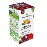 Miracle Tree - 6 Count of Organic Moringa Superfood Tea, 25 Individually Sealed Tea Bags, Hibiscus (Keto, Detox, Energy/Immunity Booster, Vegan, Gluten-Free, Organic, Non-GMO, Caffeine-Free)