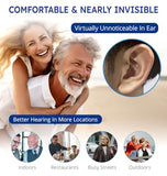 Hearivo QV2 BTE Hearing Aids for Seniors & Adults with Mild To Moderate Hearing Loss, Rechargeable Hearing Aids, Noise Cancelling Hearing Amplifiers with Portable Charging Case and Volume Control