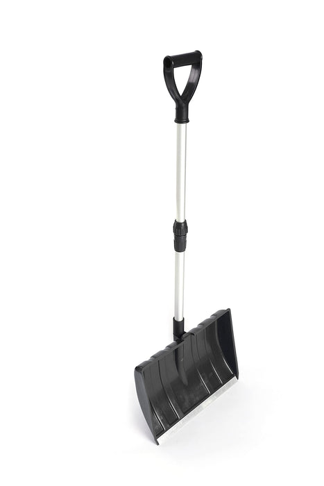 Meititi Large Snow Shovel for Driveway, 47 Inch Portable Lightweight Snow Shovel with Ergonomic D-Grip, Non-Slip Sponge and Durable Aluminum Blade for Snow Removal, Garden, Car, Camping, Black