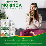 Certified Organic Moringa Leaf Powder-1Lb. USDA Certified Organic. 100% Pure and Original. Naturally boosts Energy, Metabolism & Immunity. Raw Green Whole Superfood. No GMO, Gluten Free