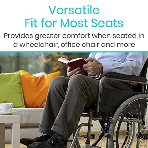 Vive Waterproof Wheelchair Cushion for Pressure Relief (16x16x3) - Washable Cover Incontinence Protection for Elderly Adults & Seniors - Memory Foam Gel Pad for Recliners, Office Chairs, Car, Travel