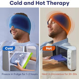 Migraine Headache Relief Cap, Qnoon Headache Migraine Cap Hat, Odorless Ice Pack for Injuries Reusable with Hot/Cold Gel for Migraine and Stress Relief