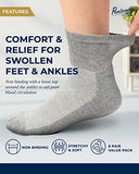 Pembrook Ankle Diabetic Socks for Women & Men | 6 Pairs | Wide Non Binding Socks Quarter Length | Edema Neuropathy Socks