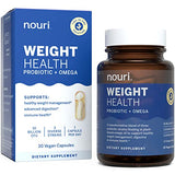 Nouri Weight Health Probiotics for Weight Loss, Metabolism Support, Weight Management for Women and Men, Weight Loss Probiotics with Vegan Omega 3 6 9 Blend- 30 Day Supply