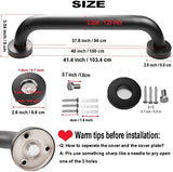 2 Pack 40 Inch Black Shower Grab Bars, ZUEXT Stainless Steel Bathroom Wall Grab Bar Handle, Shower Balance Bar, Safety Hand Rail Support,Handicap Elderly Senior Assist Bath Grab Handle(1.25" Diameter)