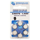 Premium Batteries Size 675, ZA675, PR44, P675 1.45V Zinc Air Hearing Aid Batteries Blue Tab (300 Batteries)