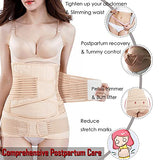 2 in 1 Postpartum Belly Wrap Support Recovery Belt - Belly Band for Postnatal, Pregnancy, Maternity - Girdles for Women Body Shaper - Post Partum Waist Shapewear Belt(Beige,One Size)