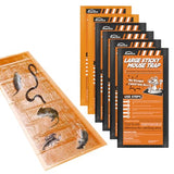 Sticky Mouse Traps Indoor for Home - Extra Strength Glue Traps for Small and Large Mice, Rats, Roaches, Snakes, Lizards - Easy-to-Set, Trimmable Size - Pet Safe Pest Control - 6 Pack