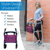 RMS Walker Bag with Soft Cooler - Water Resistant Tote with Temperature Controlled Thermal Compartment, Universal Fit for Walkers, Scooters or Rollator Walkers (Wine)