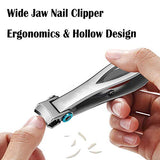Wide Jaw Nail Clippers Set, Heavy Duty 15mm Opening Nail Trimmer, Extra Large Stainless Steel Toenail Cutter with Nail File for Cutting Thick and Tough Toenails or Fingernails