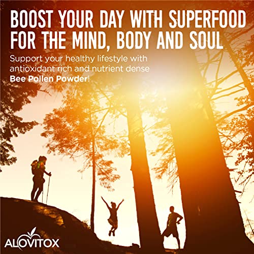 Alovitox Bee Pollen Powder | 100% Pure, Natural Raw Bee Pollen - Antioxidants, Proteins, Vitamins B6, B12, C and A, Amino Acids and More (Bee Pollen Powder, 8 oz)