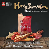 Korean Red Ginseng Energy Boost Drink with Reishi Mushroom, Ginger Extract, Goji Berry [CheongKwanJang - Hong Sam Won Plus] Caffeine Free Herbal Tea, Increase Productivity - 30 Pouches
