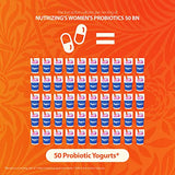 NutriZing Womens Probiotic for Gut Health - 50 Billion CFU - Prebiotics and Probiotics for Women Digestive Health & pH Balance - Lactobacillus Reuteri & Rhamnosus Supplements - Vaginal Support