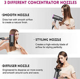 Slopehill Professional Ionic Hair Dryer, Powerful 1800W Fast Drying Low Noise Blow Dryer with 2 Concentrator Nozzle 1 Diffuser Attachments for Home Salon Travel