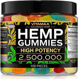 Vitamax Hemp Gummies - Great for Peace & Relaxation - 2,500,000 - Natural Fruit Flavors Tasty Relief – Made in USA – Relaxing Gummies – 100ct