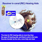 Bluetooth Hearing Aids Rechargeable with Noise Cancelling | dolphin hearing APP | Hearing Test Hearing Aids with Bluetooth | Auto-On/Off 4 Listening Programs with Tinnitus Masking (Brown)