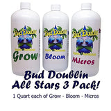 Bud Doublin Grower's 3 Pack- Grow, Bloom & Micros (1 Quart Each, 3 Pack)