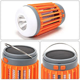 2pack Solar Bug Zapper Light Bulb,3 in 1 Mosquitoes Killer USB Rechargeable Camping Light Flashlight,IPX6 Waterproof Portable Light Bulb Zapper for Doorway,Corridor,Balcony,Patio (Orange)